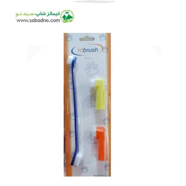 ست مسواک سگ و گربه به همراه فرچه انگشتی و ماساژور لثه مدل A-125