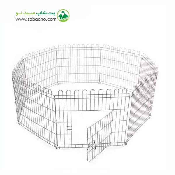 پارک سگ آبکاری کروم 8 تکه ارتفاع 90