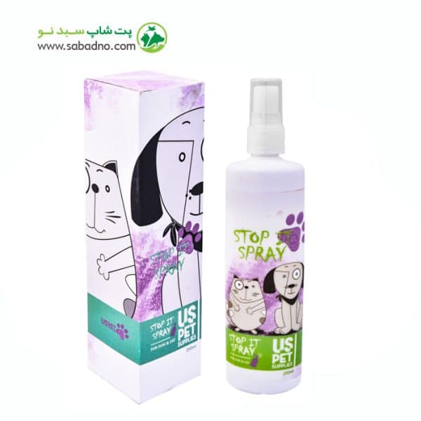 اسپری استاپر، مخصوص سگ و گربه، ۲۵۰ میلی لیتر، برند یو اس پت USPet
