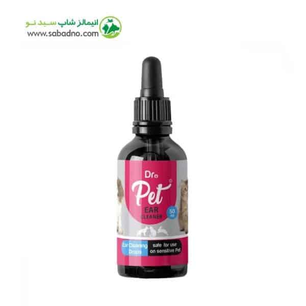 قطره تمیزکننده و لکه بر دور گوش سگ و گربه برند دکترپت مدل Ear cleaner حجم 50 میلی لیتر