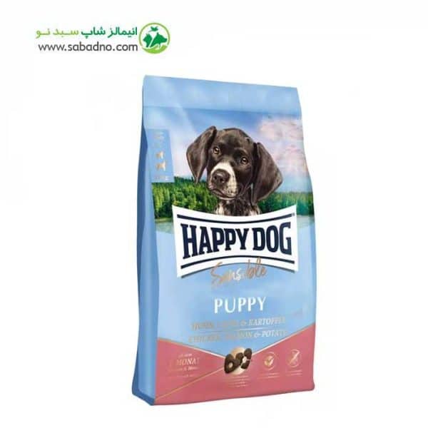 غذای خشک سوپر پرمیوم توله سگ برند هپی داگ Happy Dog Sensible Puppy وزن 10 کیلوگرم