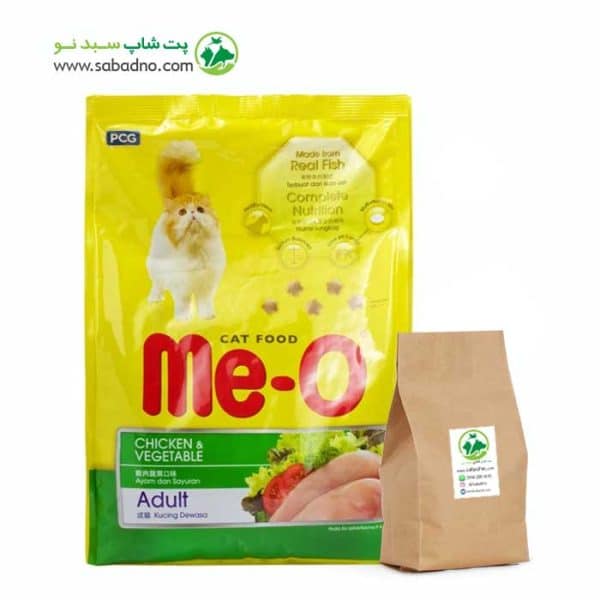 غذای خشک تقویتی گربه مئو طعم مرغ و سبزیجات (Me-o Adult Cat Chicken & Vegetable) وزن (1 کیلویی فله)