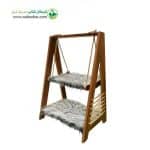 اسکرچر گربه برند Animal nest مدل تاب دو طبقه چوبی