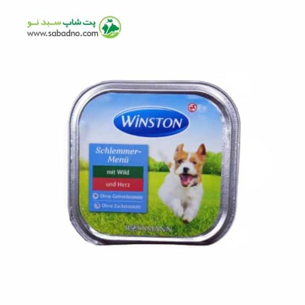 ووم سگ وینستون طعم گوشت شکار و دل مدل (Dog Winston mit Wild) وزن 150 گرم