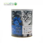 کنسرو گربه بالغ باطعم بوقلمون و گوشت قرمز و مرغ وزن 800 گرمی برند یو اس پت (آبی)