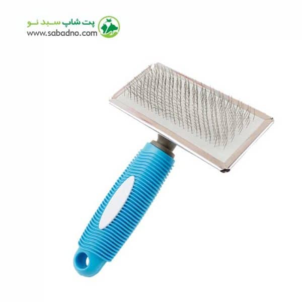 برس سگ و گربه استیل با دسته ضد لغزش سایز بزرگ