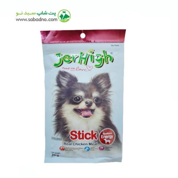 تشویقی سگ برند جرهای طعم مرغ مدل Jerhigh Stick Chicken وزن 70 گرم