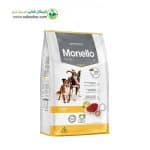 غذای خشک سگ بالغ پریمیوم برند مونلو مدل monello go با طعم گوشت گاو، مرغ و برنج وزن 15 کیلوگرم