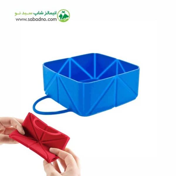 ظرف آب و غذای تاشو مسافرتی سگ و گربه برند زوفاری