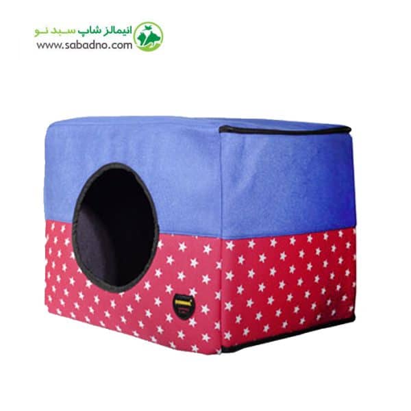 ﺟﺎى ﺧﻮاب ﺳﻪ کاره سگ و گربه برند دنیل مدل کلبه چری ﻃﺮح مکعب کدDB90