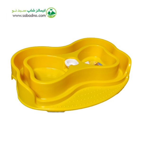 ظرف آب و غذای دوقلوی بطری خور سگ و گربه برند دنیل مدل قلبی کد X76