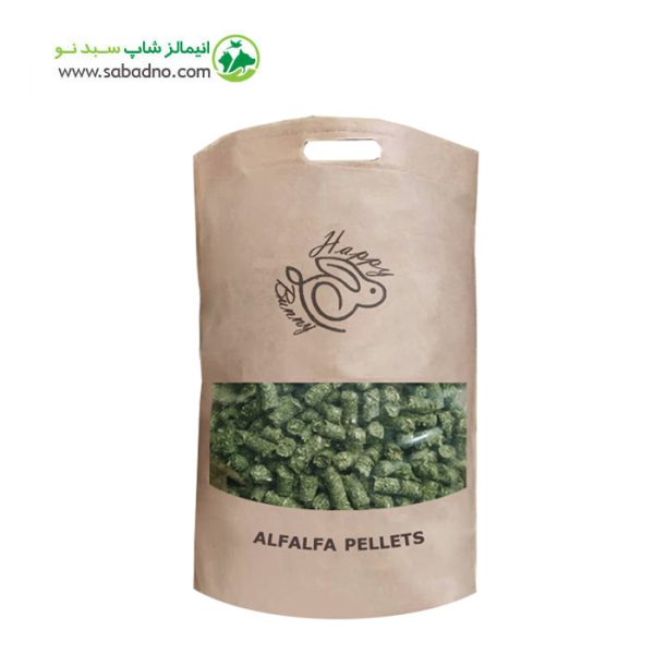 پلت یونجه مخصوص جوندگان برند هپی بانی Happy Bunny وزن 500 گرم