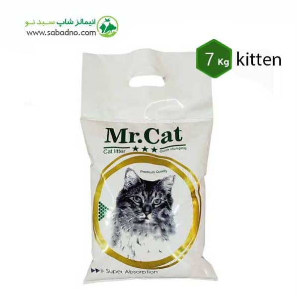 خاک گربه گرانل برند مسترکت Mr.cat مخصوص بچه گربه Eco Freindly kitten حجم 7 لیتر
