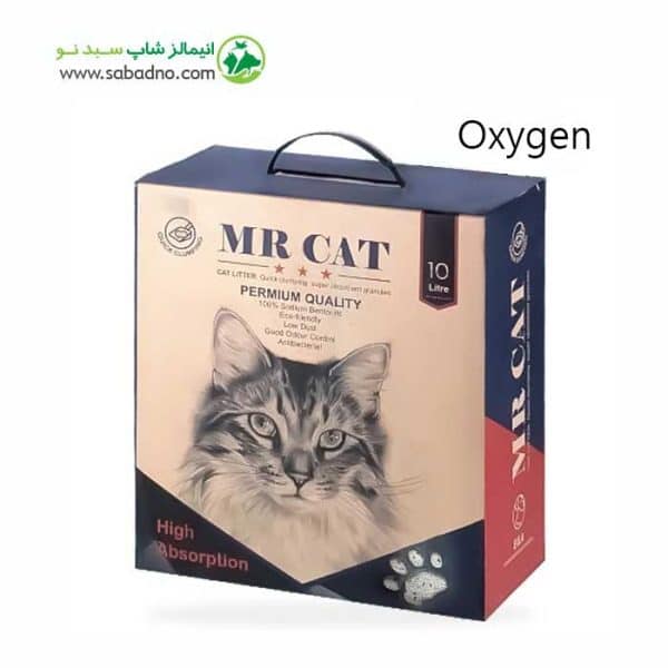 خاک گربه گرانل برند مسترکت Mr.cat مدل Oxygen مناسب گربه ها با ریه های حساس حجم 10 لیتر بسته بندی جعبه