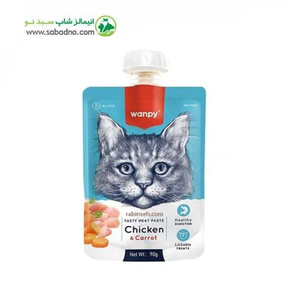 پودینگ گربه برند ونپی طعم مرغ و هویج  Wanpy Cat Chicken & Carrot وزن 90 گرم 