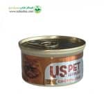 کنسرو گربه برند یو اس پت uspet طعم مرغ و خرچنگ وزن 85 گرم