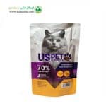 پوچ گربه برند یو اس پت uspet طعم ماهی و آهو  uspet fish and deer وزن 100 گرم