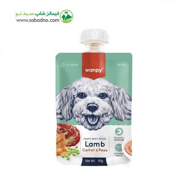 پودینگ سگ برند ونپی طعم گوشت بره و هویج Wanpy Dog Lamb & Carrot وزن 90 گرم 