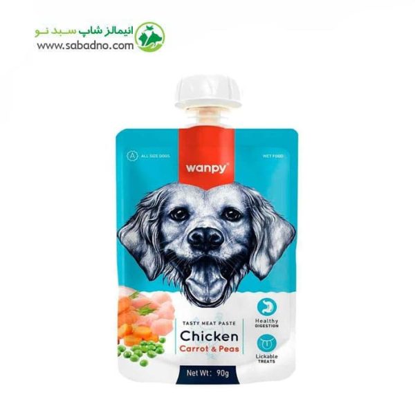 پودینگ سگ برند ونپی طعم مرغ و هویج Wanpy Dog Chicken & Carrot وزن 90 گرم 