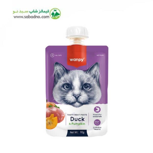 پودینگ گربه برند ونپی طعم اوردک و کدو  Wanpy Cat Duck & Pumkin وزن 90 گرم 