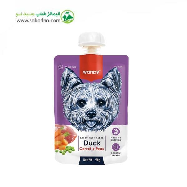 پودینگ سگ برند ونپی طعم گوشت اوردک و هویج  Wanpy Dog Duck & Carrot وزن 90 گرم 