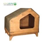 ﺟﺎى ﺧﻮاب چوبی سگ و گربه ﻃﺮح کلبه برند Woodsa مدل Angle کدDB01