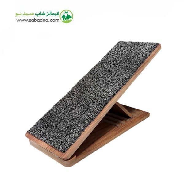 رمپ سگ و گربه برند Animal nest مدل کفپوش دار طرح طوسی تیره